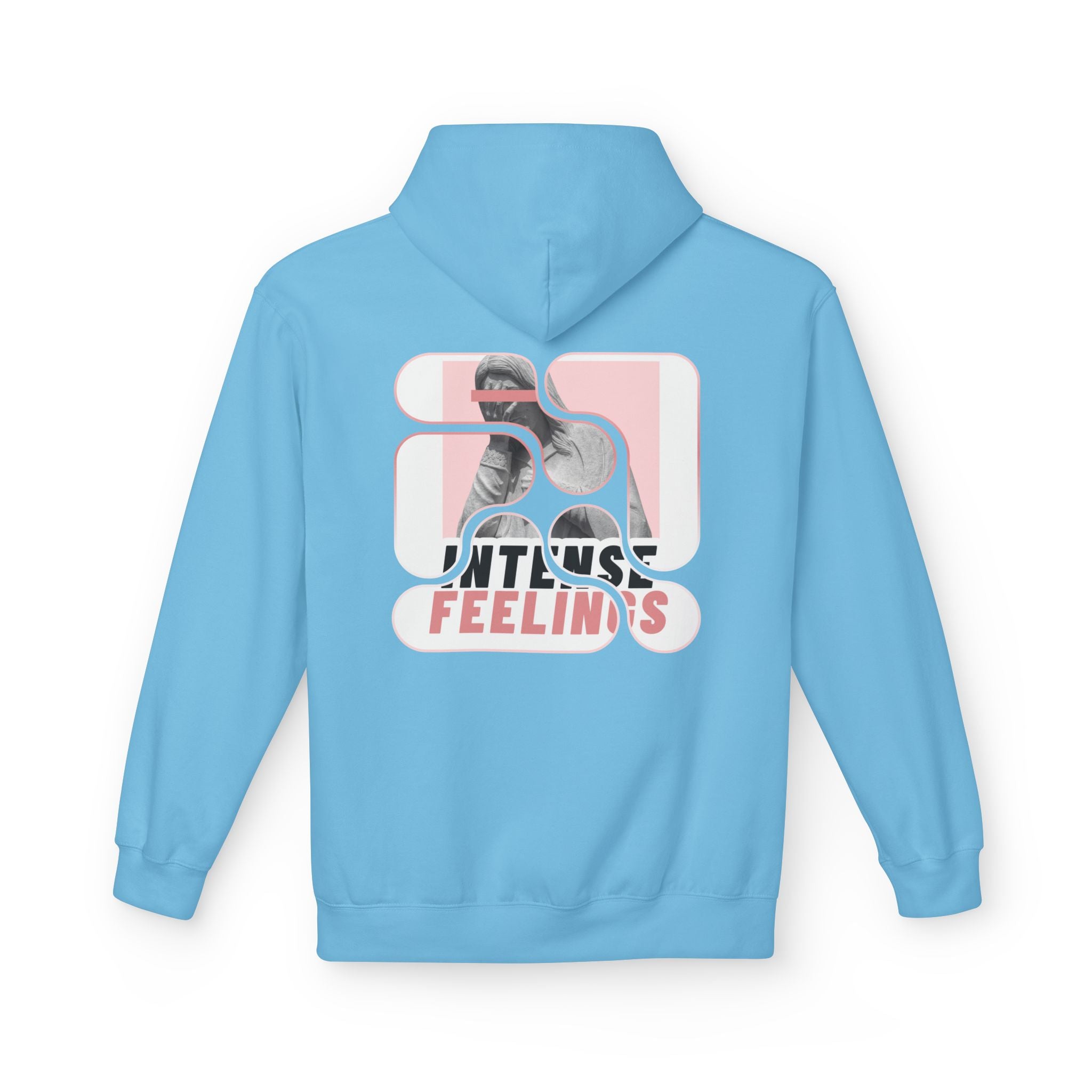 Intense Feelings Unisex Midweight Hoodie - Rose Pink Print