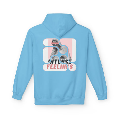 Intense Feelings Unisex Midweight Hoodie - Rose Pink Print