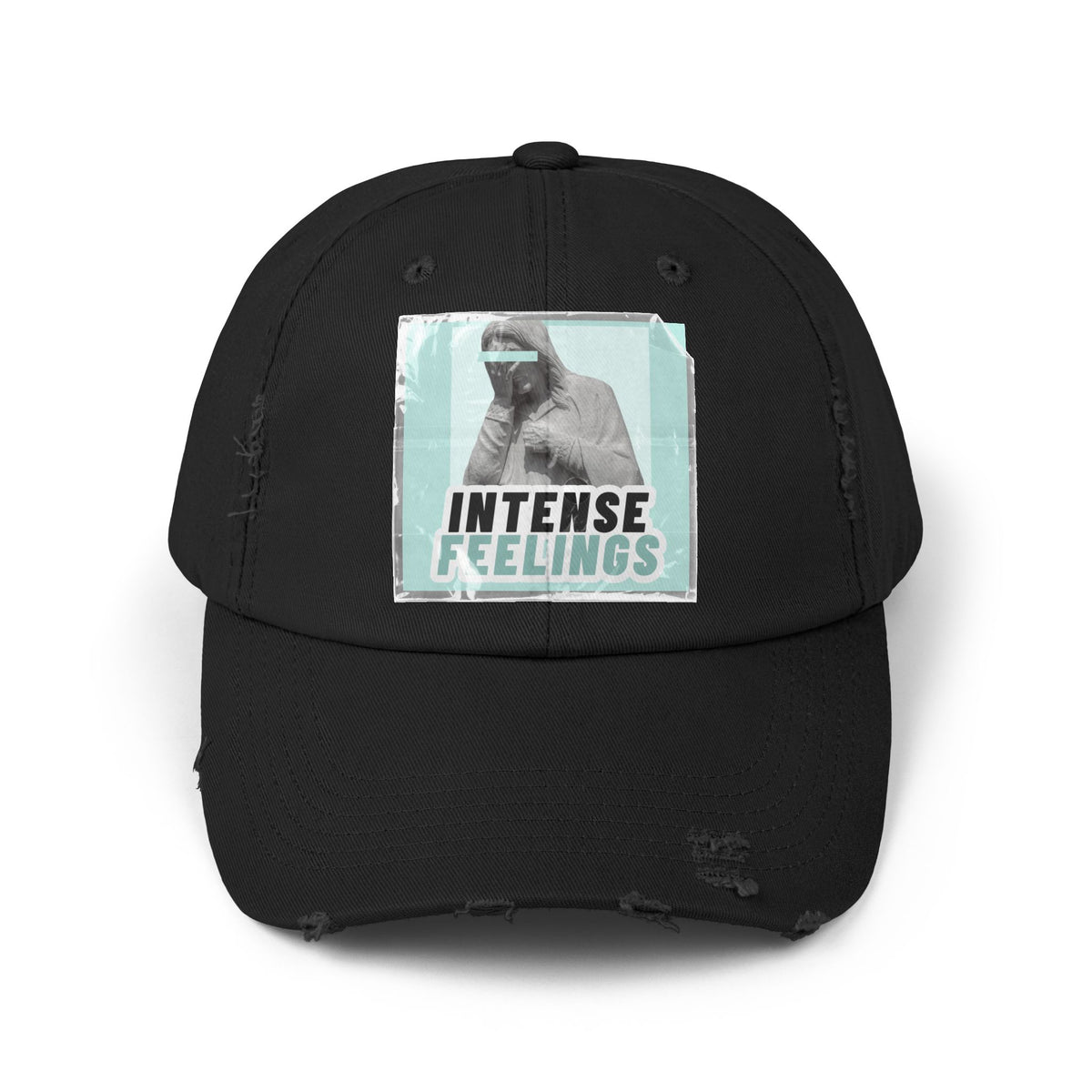 Intense Feelings - Cyan Print Vintage Distressed Hat
