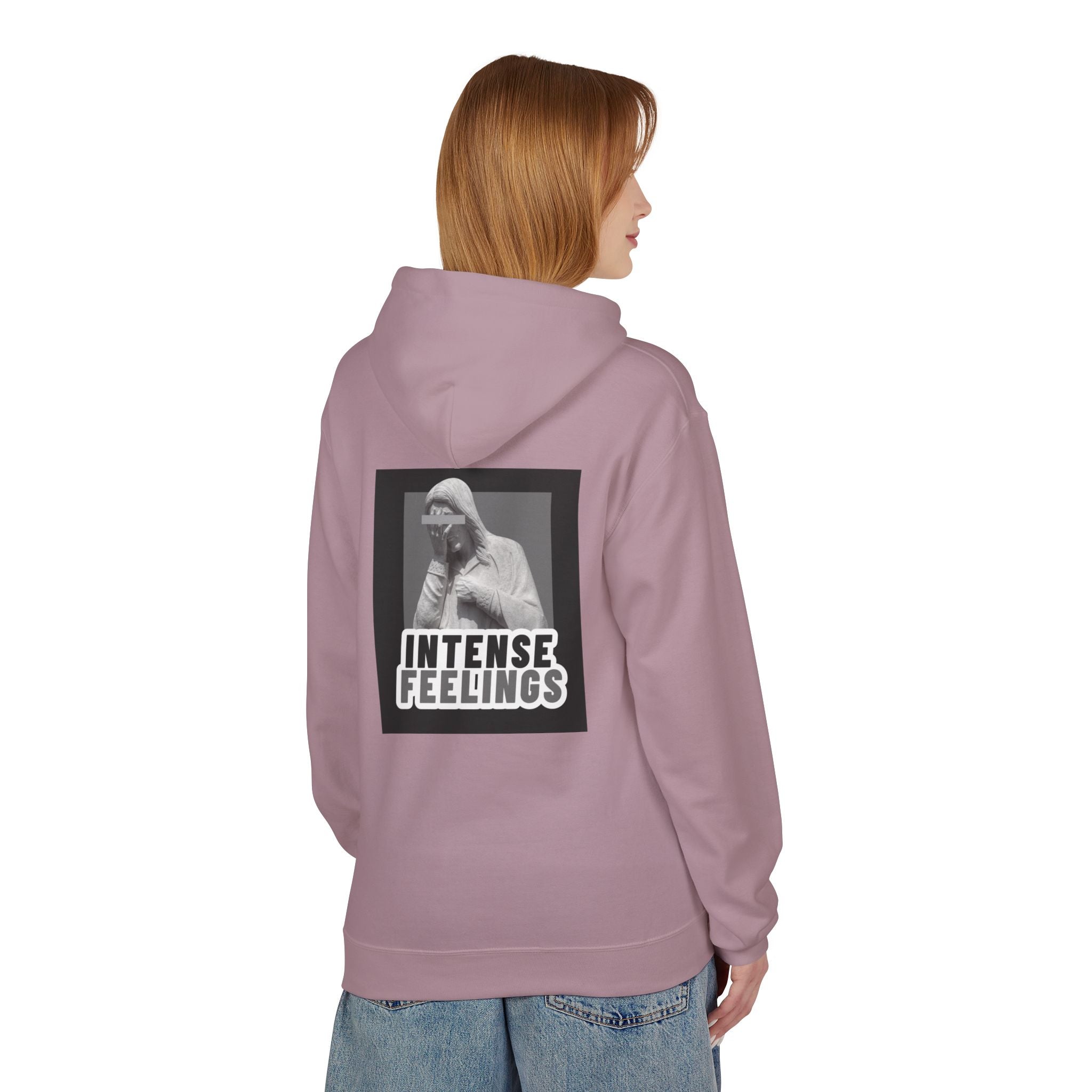 Intense Feelings Unisex Midweight Hoodie - Grey Print