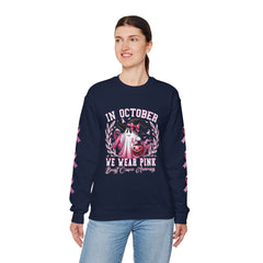 In October We Wear Pink – Breast Cancer Awareness Unisex Crewneck Sweatshirt