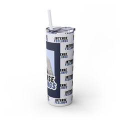 Intense Feelings - Navy Blue Print Skinny Tumbler