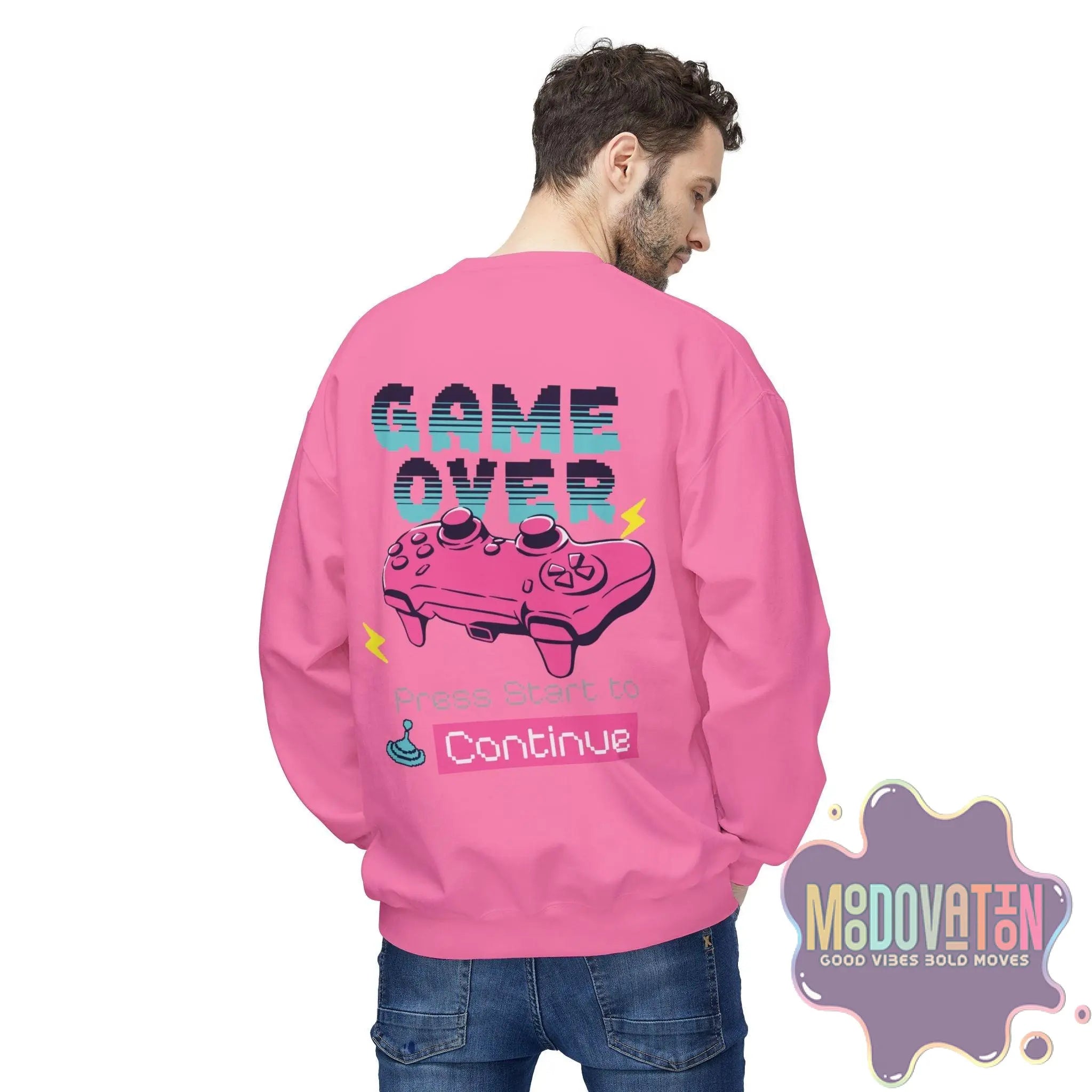 Game Over Unisex Midweight Crewneck Sweatshirt - MOODOVATION