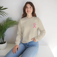 Courage, Strength & Faith – Breast Cancer Awareness Unisex Crewneck Sweatshirt