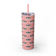 Intense Feelings - Black/Rose Pink Print Skinny Tumbler
