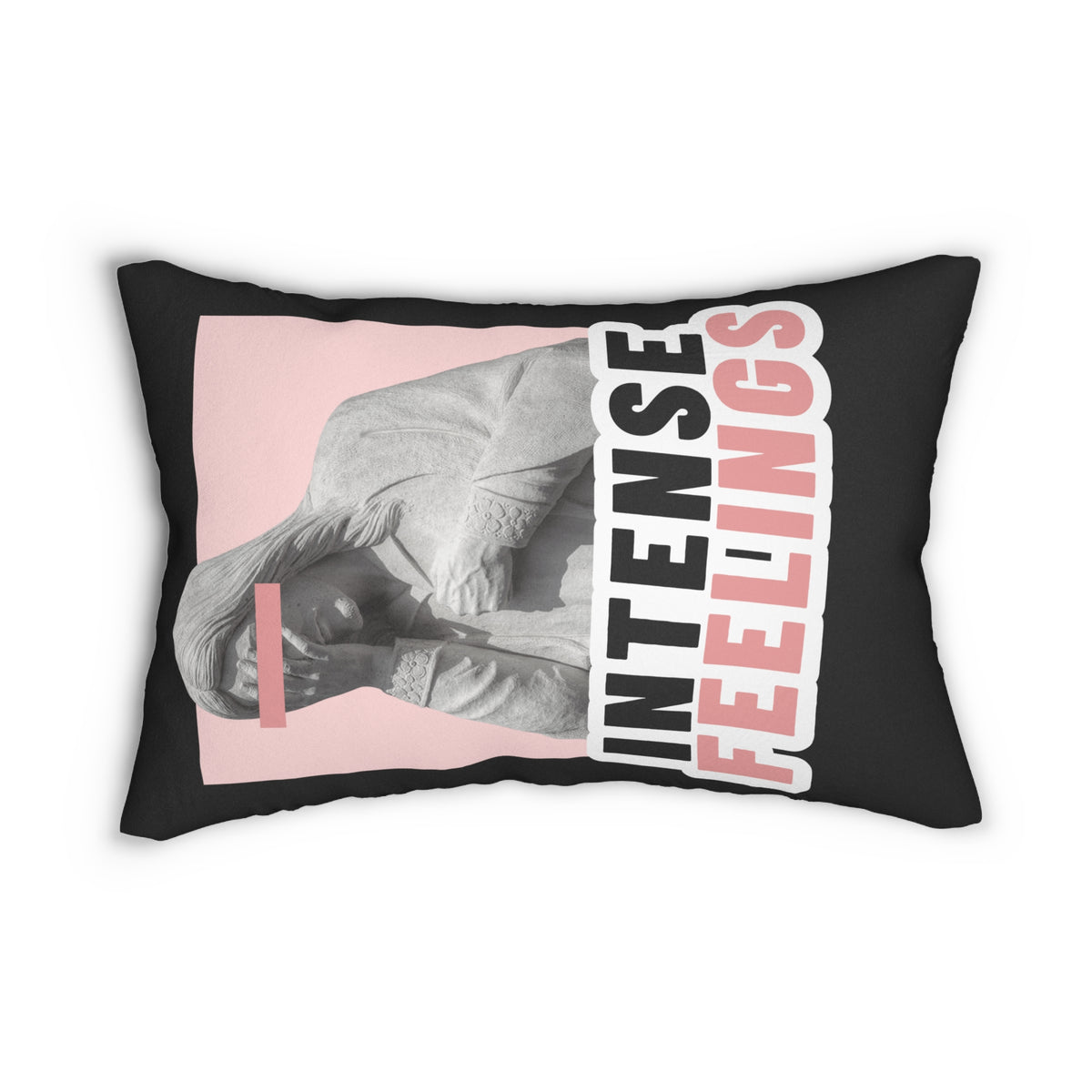Intense Feelings Black Lumbar Pillow