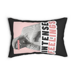 Intense Feelings Black Lumbar Pillow