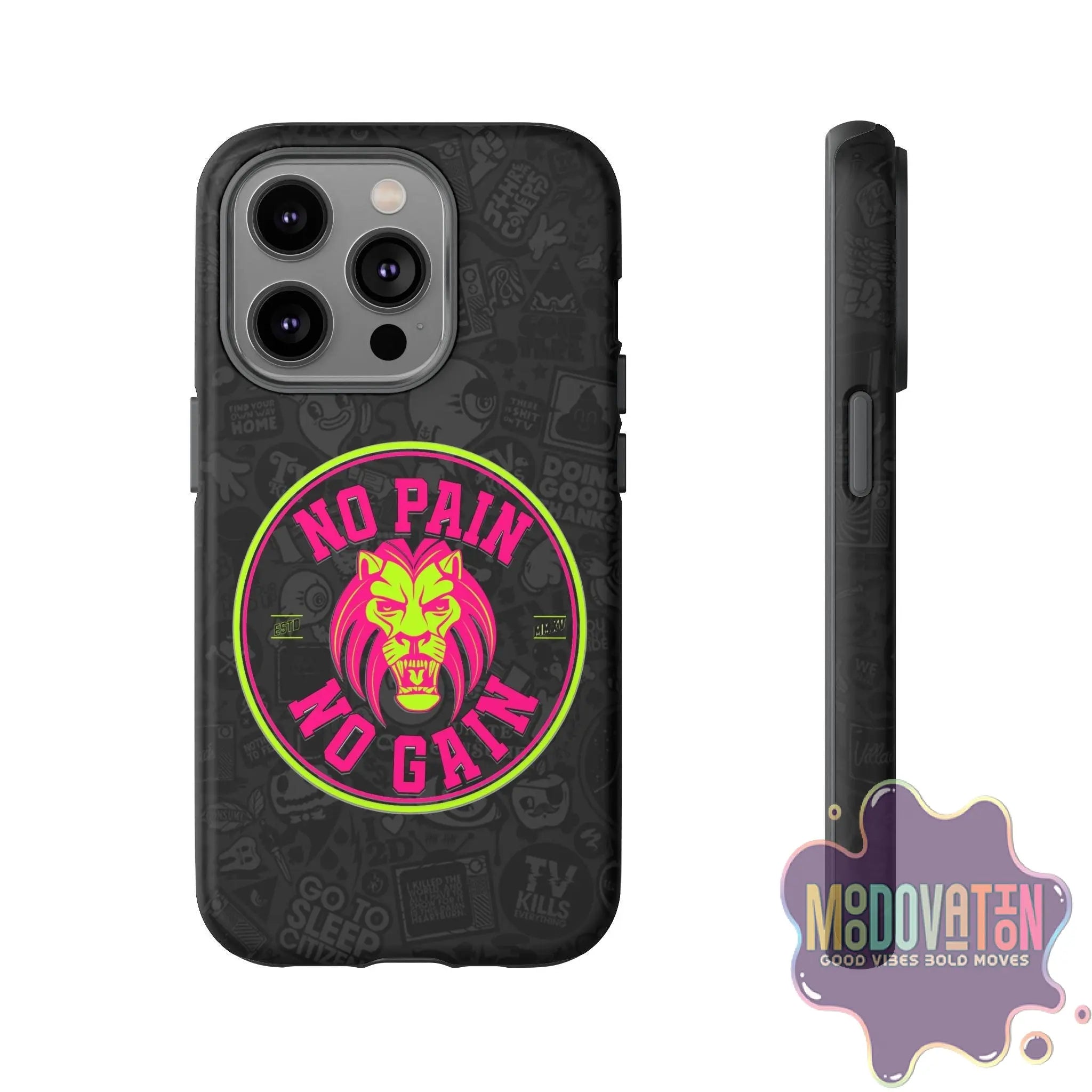 No Pain No Gain Phone Case - Black - MOODOVATION