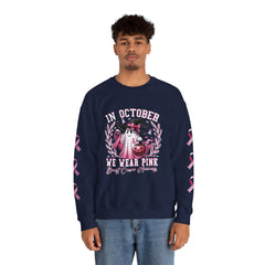 In October We Wear Pink – Breast Cancer Awareness Unisex Crewneck Sweatshirt
