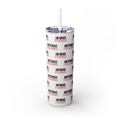 Intense Feelings - Black/Rose Pink Print Skinny Tumbler