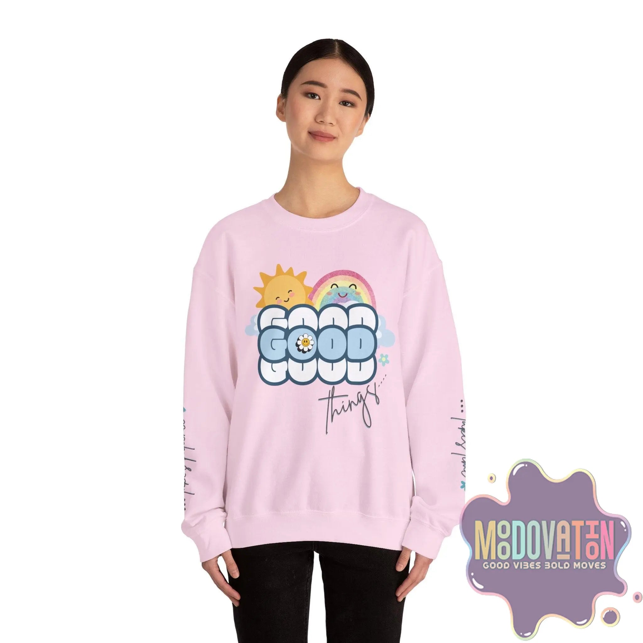 Good Things Unisex Heavy Blend Crewneck Sweatshirt - MOODOVATION