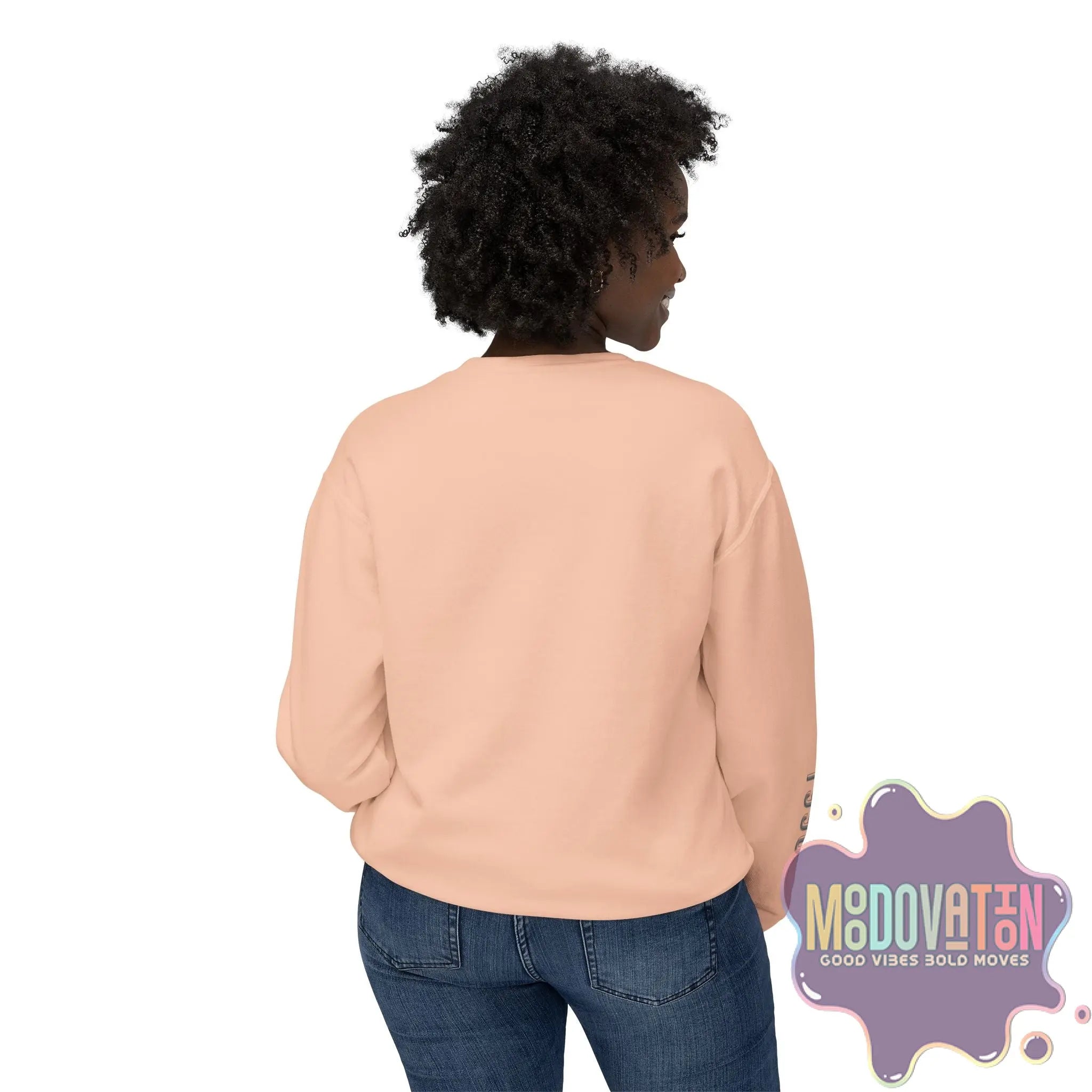 Good Vibes Bold Moves Personalized Unisex Lightweight Crewneck Sweatshirt - Brand Edition Moodovation