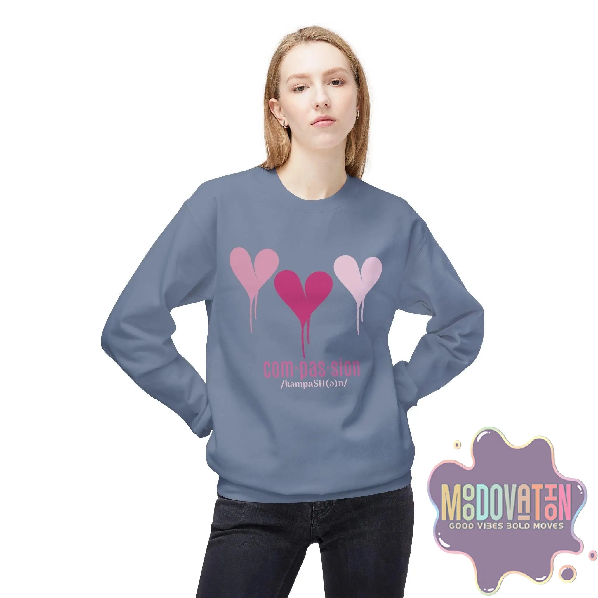 Self-Compassion Unisex Midweight Crewneck Sweatshirt - MOODOVATION