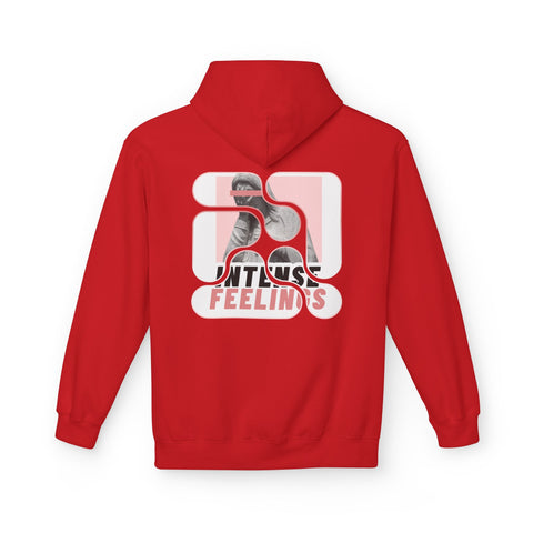 Intense Feelings Unisex Midweight Hoodie - Rose Pink Print