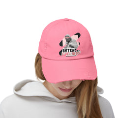 Intense Feelings - Black/Rose Pink Print Vintage Distressed Hat