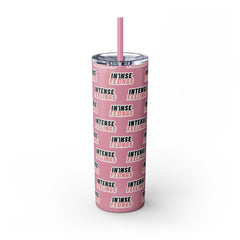 Intense Feelings - Black/Rose Pink Print Skinny Tumbler