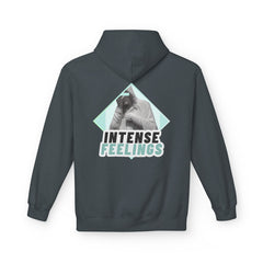 Intense Feelings Unisex Midweight Hoodie - Cyan Print