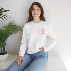 Courage, Strength & Faith – Breast Cancer Awareness Unisex Crewneck Sweatshirt