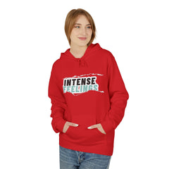 Intense Feelings Unisex Midweight Hoodie - Cyan Print