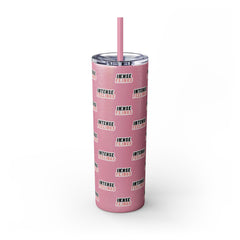 Intense Feelings - Rose Pink Print Skinny Tumbler