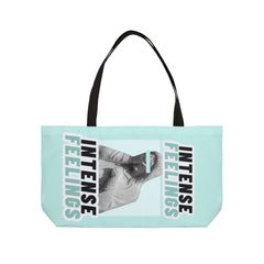 Intense Feelings Weekender Tote Bag - Cyan print