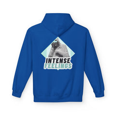Intense Feelings Unisex Midweight Hoodie - Cyan Print