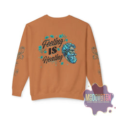Feeling Is Healing Heart-print Unisex Lightweight Crewneck Sweater - Spring Edition Moodovation