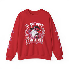 In October We Wear Pink – Breast Cancer Awareness Unisex Crewneck Sweatshirt