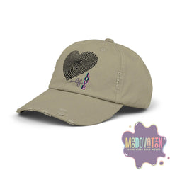 Self Love Fingerprint Heart – Unisex Distressed Vintage Hat - MOODOVATION