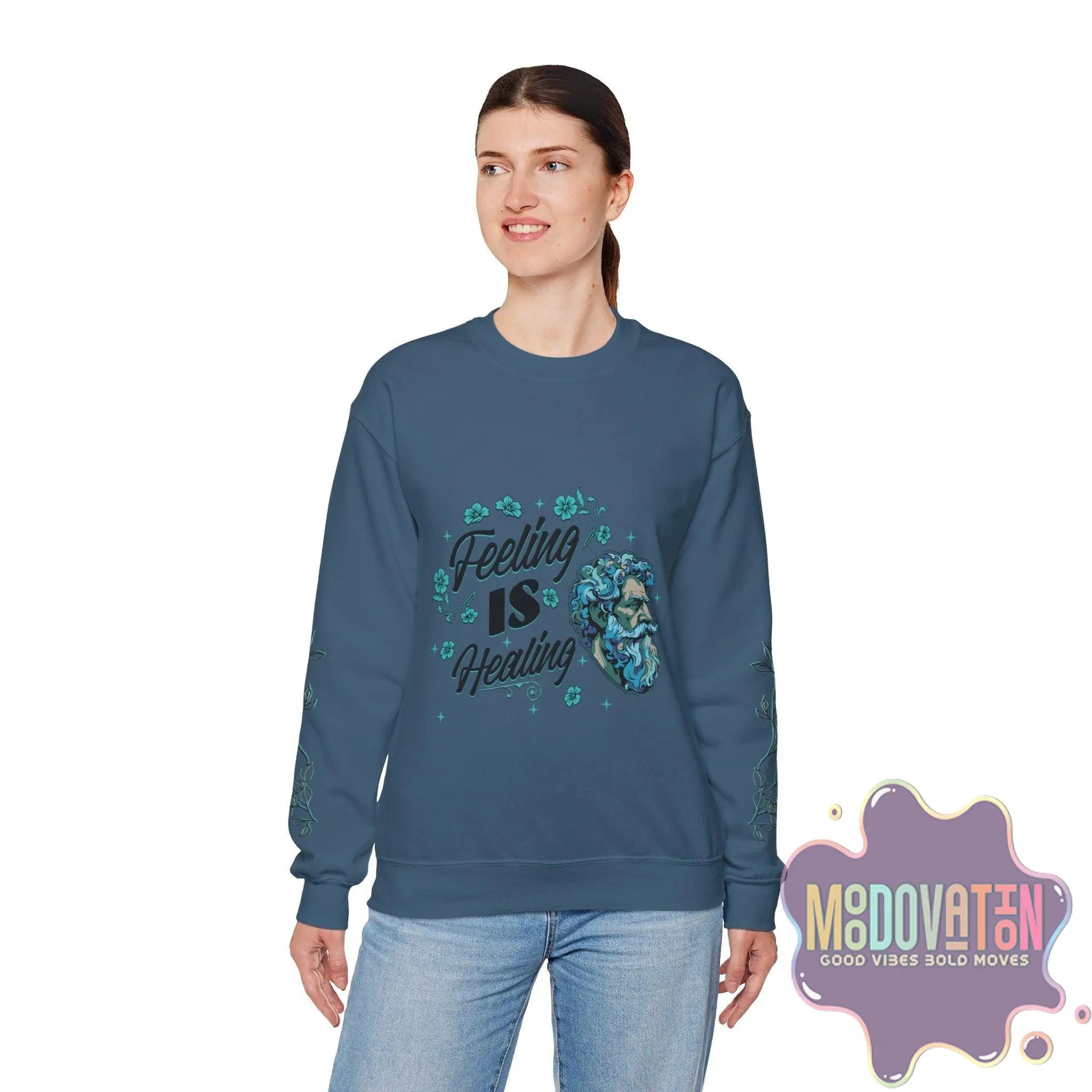Feeling Is Healing Unisex Heavy Blend Crewneck Sweatshirt - MOODOVATION