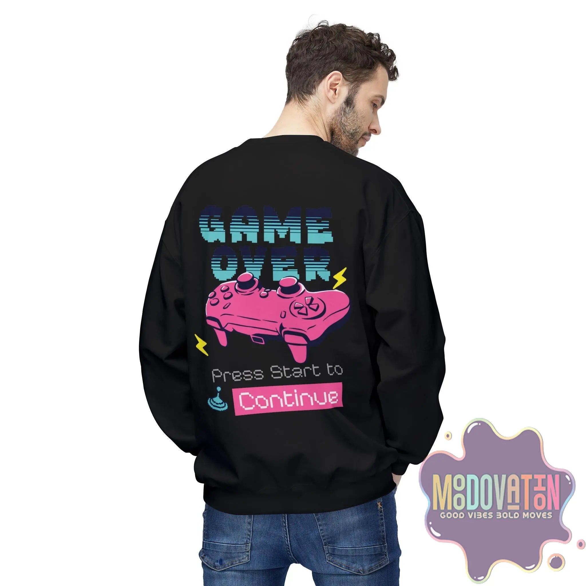 Game Over Unisex Midweight Crewneck Sweatshirt - MOODOVATION