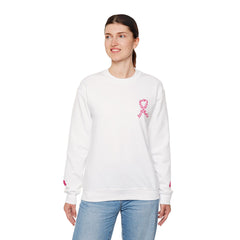 Courage, Strength & Faith – Breast Cancer Awareness Unisex Crewneck Sweatshirt