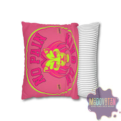 No Pain No Gain Spun Polyester Square Pillowcase - Watermelon Pink - MOODOVATION