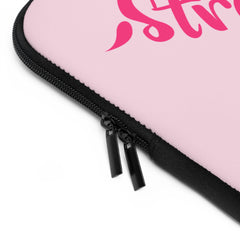 Breast Cancer Awareness Laptop Sleeve – Courage, Strength & Faith