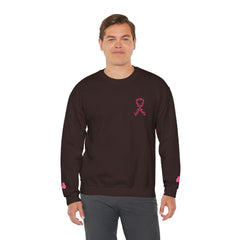 Courage, Strength & Faith – Breast Cancer Awareness Unisex Crewneck Sweatshirt
