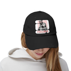 Intense Feelings - Pink Rose Print Vintage Distressed Hat