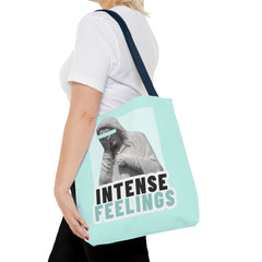 Intense Feelings Tote Bag - Cyan Print