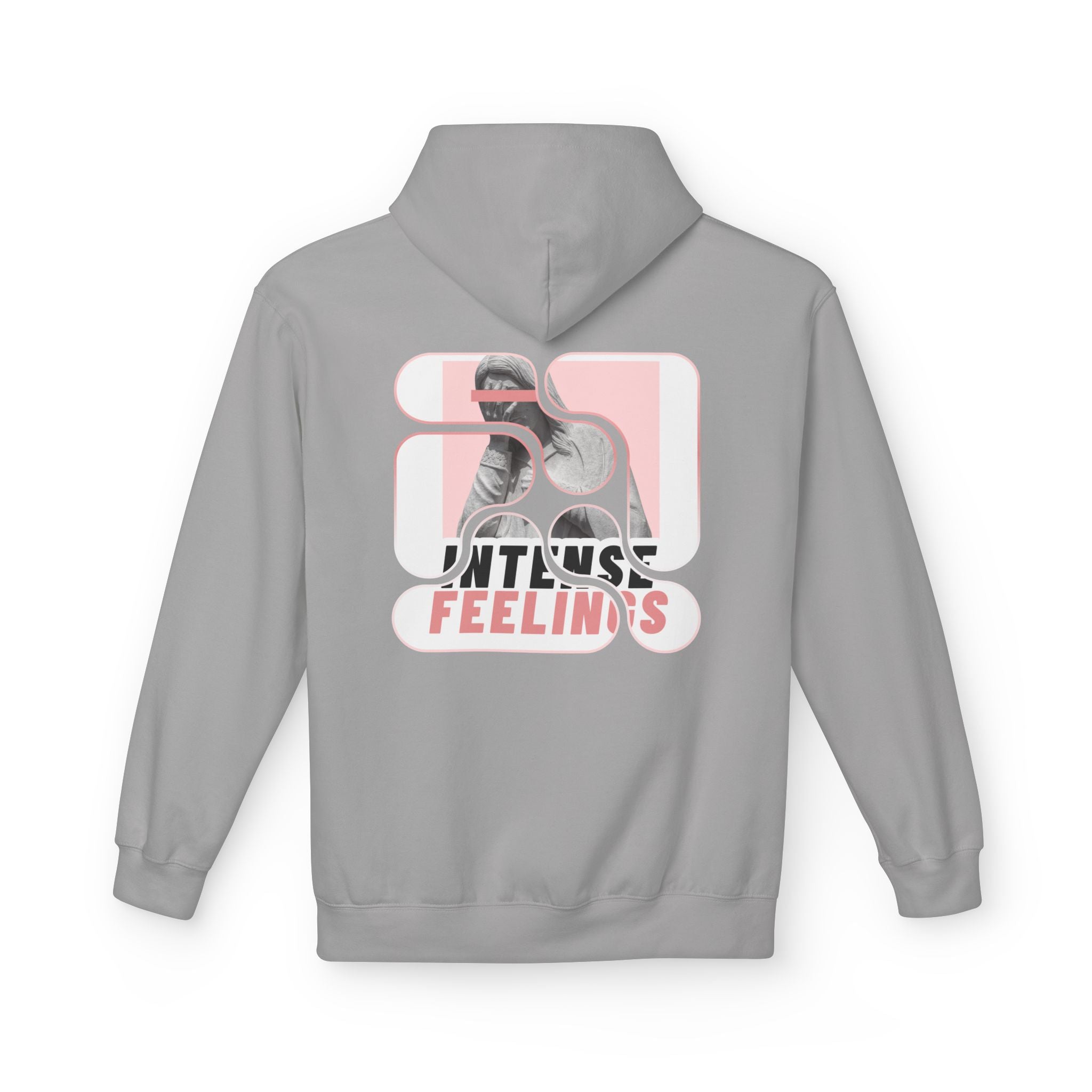 Intense Feelings Unisex Midweight Hoodie - Rose Pink Print