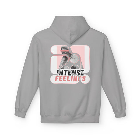 Intense Feelings Unisex Midweight Hoodie - Rose Pink Print