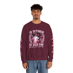 In October We Wear Pink – Breast Cancer Awareness Unisex Crewneck Sweatshirt