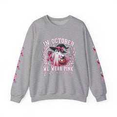 In October We Wear Pink – Breast Cancer Awareness Unisex Crewneck Sweatshirt