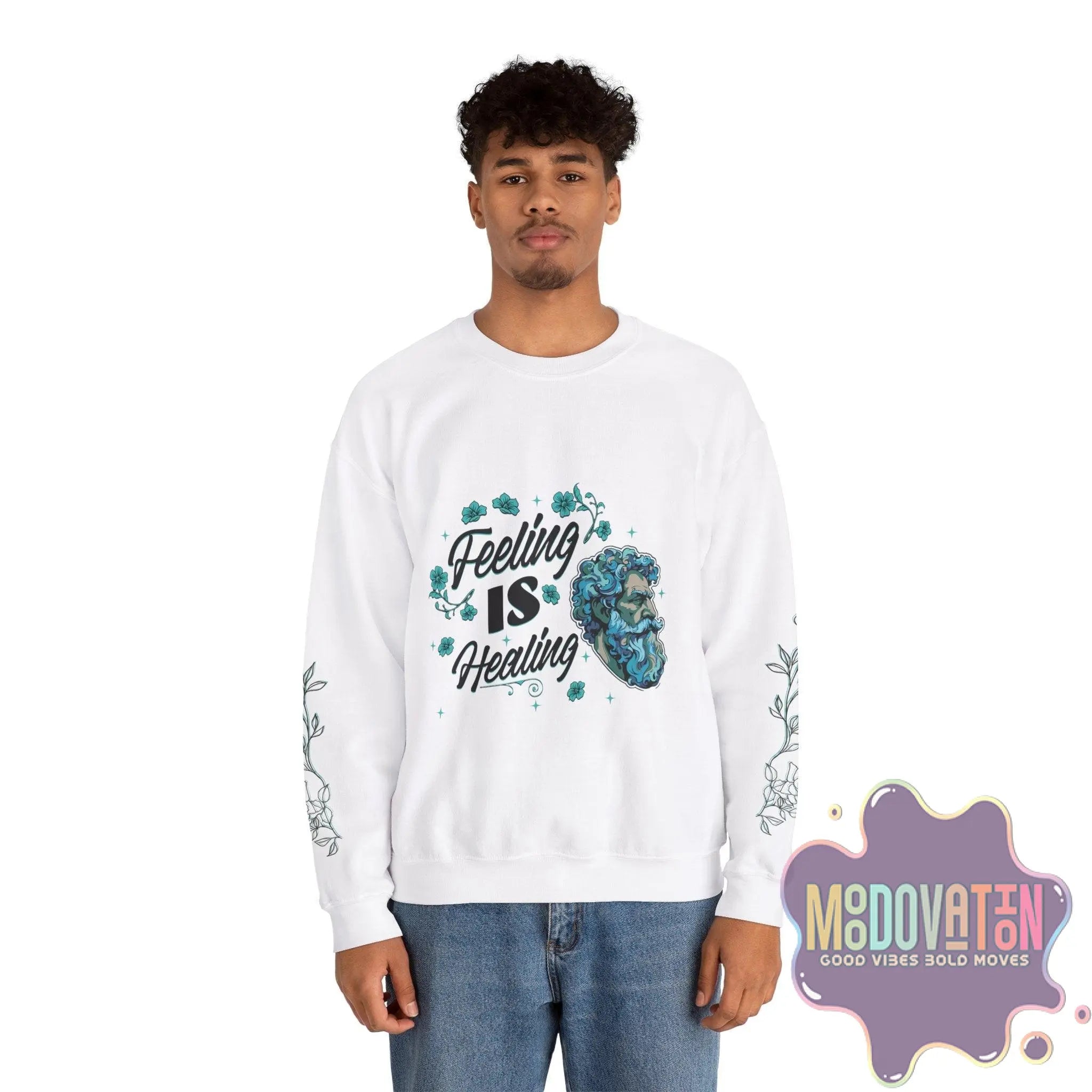 Feeling Is Healing Unisex Heavy Blend Crewneck Sweatshirt - MOODOVATION