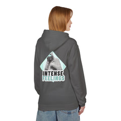 Intense Feelings Unisex Midweight Hoodie - Cyan Print