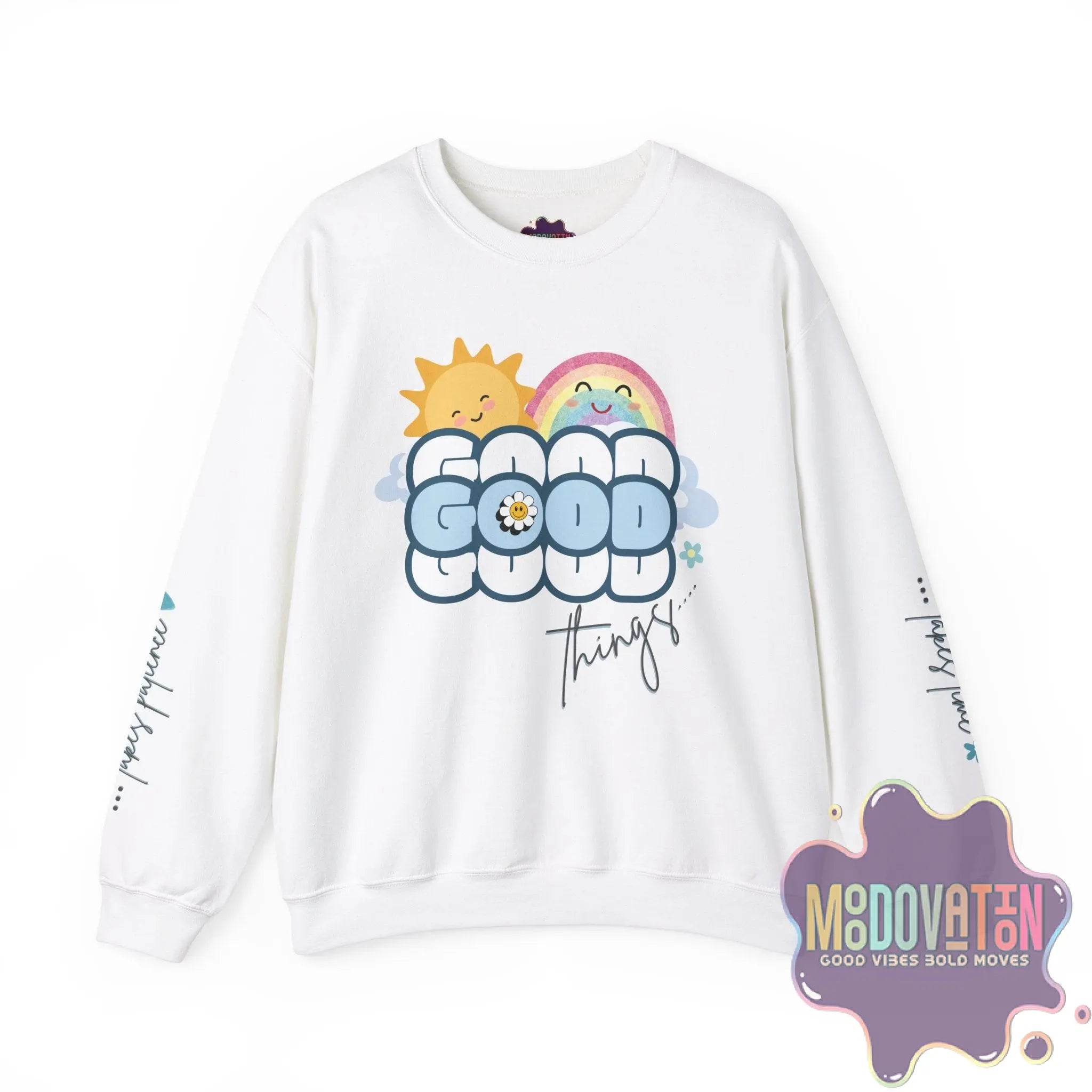 Good Things Unisex Heavy Blend Crewneck Sweatshirt - MOODOVATION