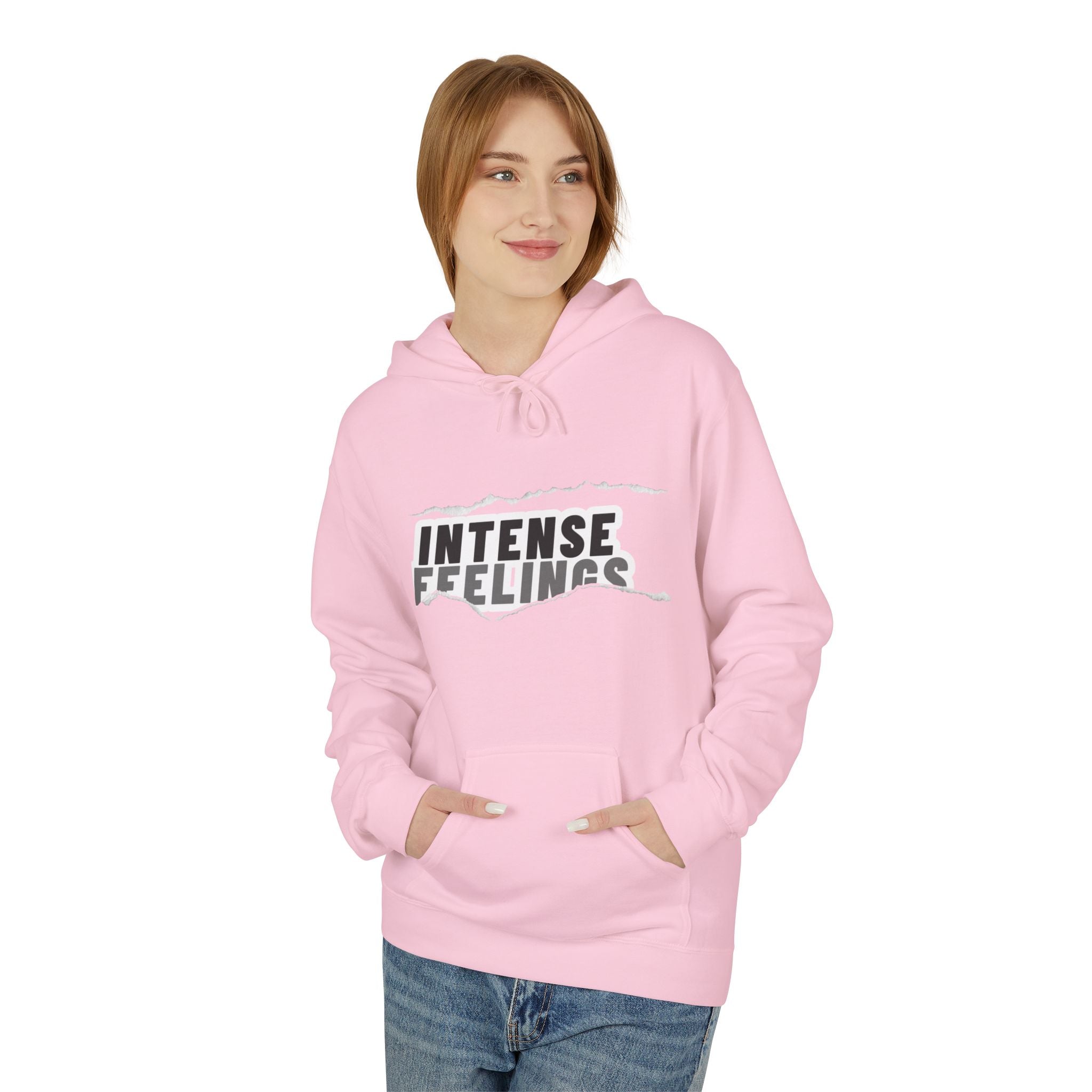 Intense Feelings Unisex Midweight Hoodie - Grey Print