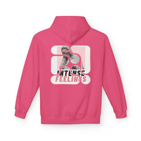 Intense Feelings Unisex Midweight Hoodie - Rose Pink Print