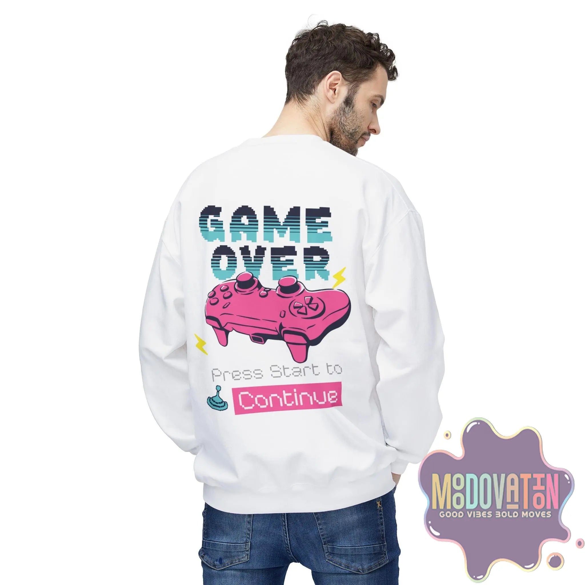 Game Over Unisex Midweight Crewneck Sweatshirt - MOODOVATION