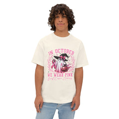 In October We Wear Pink – Breast Cancer Awareness Unisex Oversized Boxy Tee