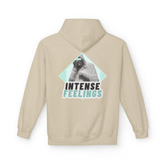 Intense Feelings Unisex Midweight Hoodie - Cyan Print