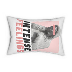 Intense Feelings White Lumbar Pillow